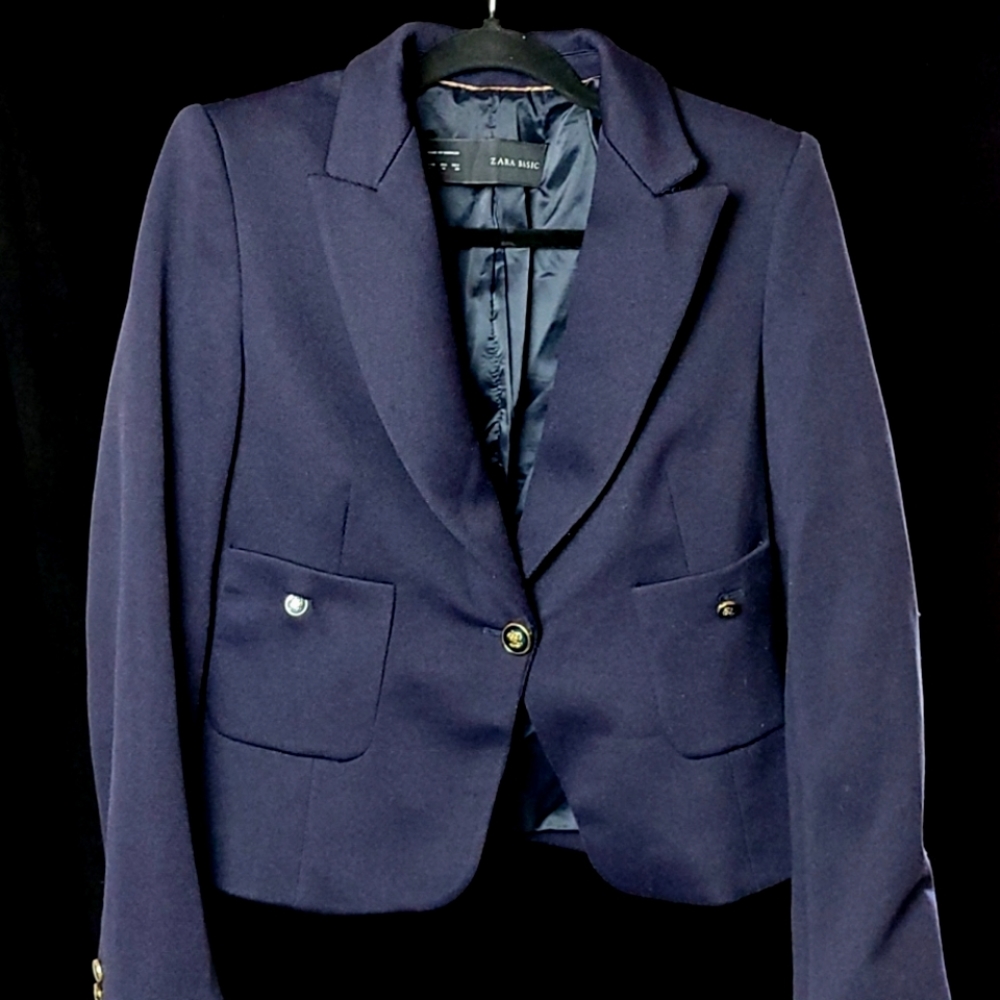 Zara Basic Navy Blazer ✨
